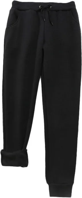 Andongnywell Women's Warm Jogger Fleece Pants Sherpa Lined Athletic Sweatpants Winter Casual Harem Sports Pants