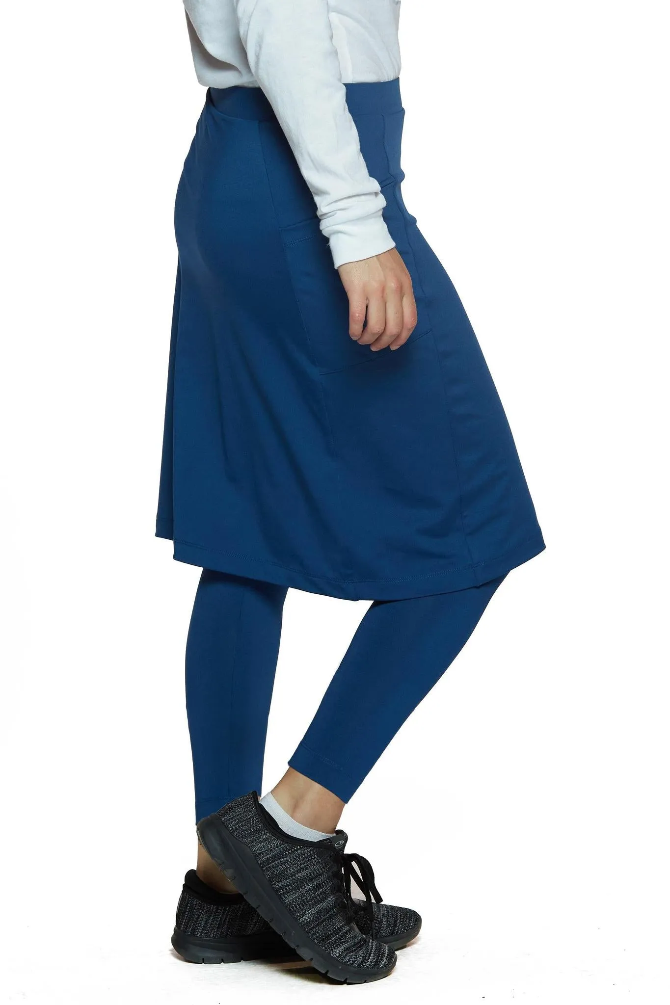 Navy Ankle-Length Snoga Athletic Skirt with Tailored Fit