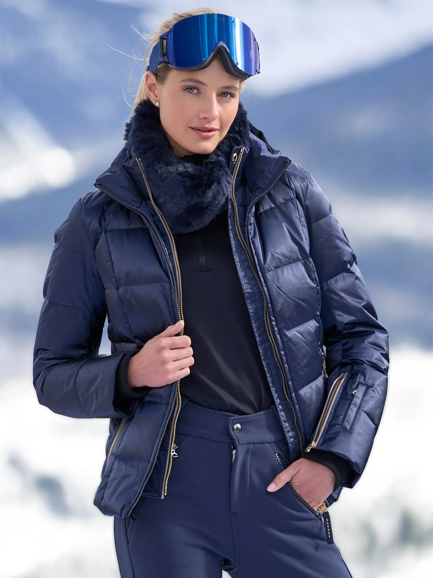 Anne Sport Elegant Satin Down Ski Jacket