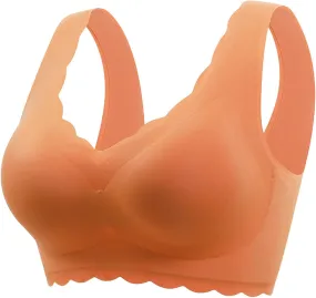 Athletic Sports Bra and Sexy Transparent Shoulder Strap Cordless Backless Spongeless with Sports Bra for Women