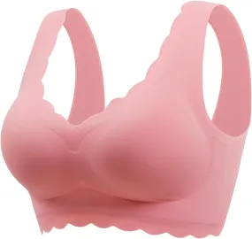 Athletic Sports Bra and Sexy Transparent Shoulder Strap Cordless Backless Spongeless with Sports Bra for Women