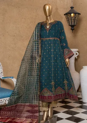 Bin Saeed Stitched 2 Piece Embroidered Chiffon Vol-05 Collection'2022-MSC-59-Sea Green