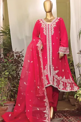 Bin Saeed Stitched 2 Piece Embroidered Chiffon Vol-07 Collection'2022-SPFC-008-Maroon