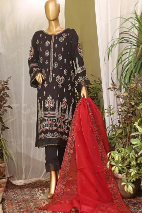 Bin Saeed Stitched 2 Piece Embroidered Chiffon Vol-07 Collection'2022-ZEFC-0014-Black