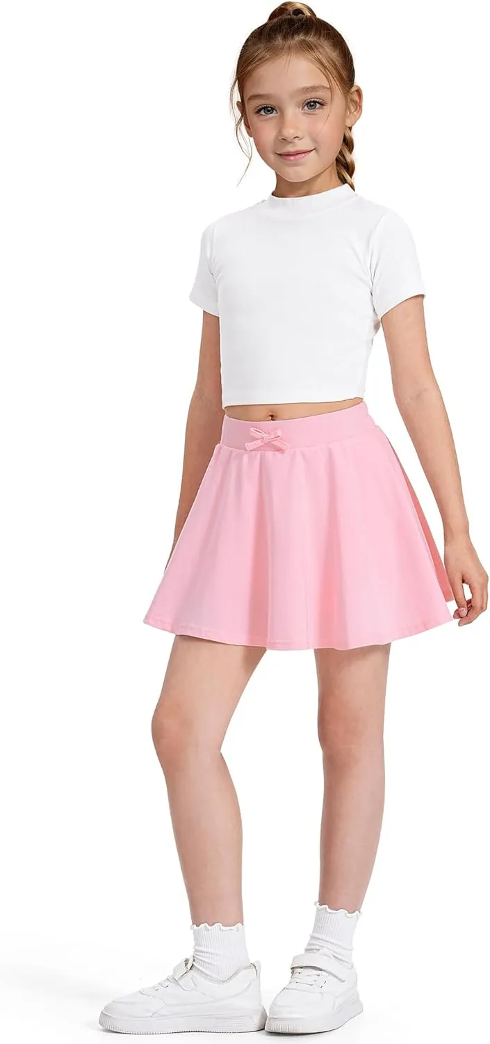 BOOPH Girls Skirts Kids Casual Mini Skorts Toddler Athletic Uniform Skirts with Pockets
