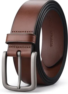Buffway Men's Leather Belt,1.5" Handmade Top-Grain Leather–Durable,Comfortable,Suitable for Everyday Formal & Casual Wear