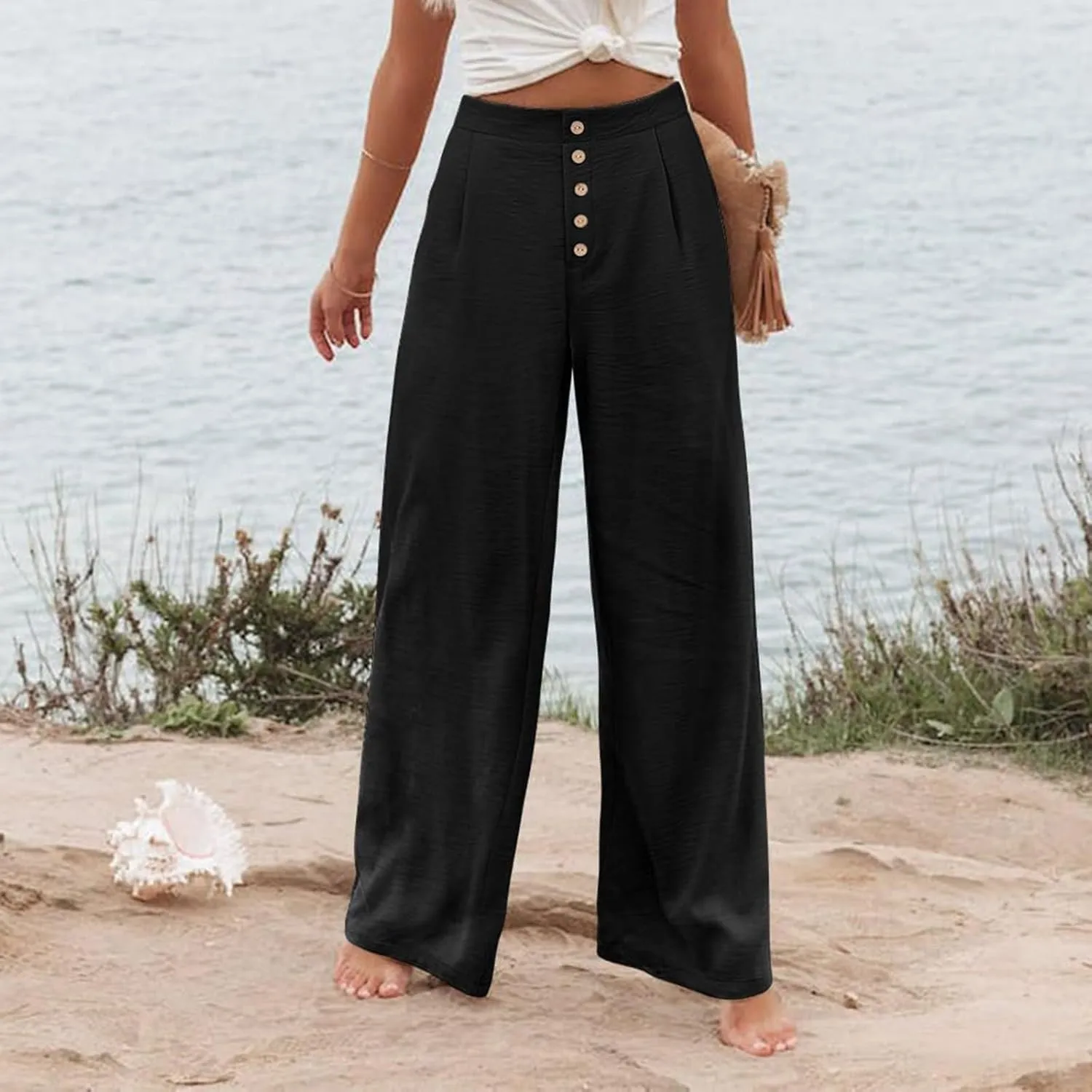 Cargo Pants for Women Women High Waist Casual Work Business Casual High Waisted Dressy Pants Flowy Trousers Office