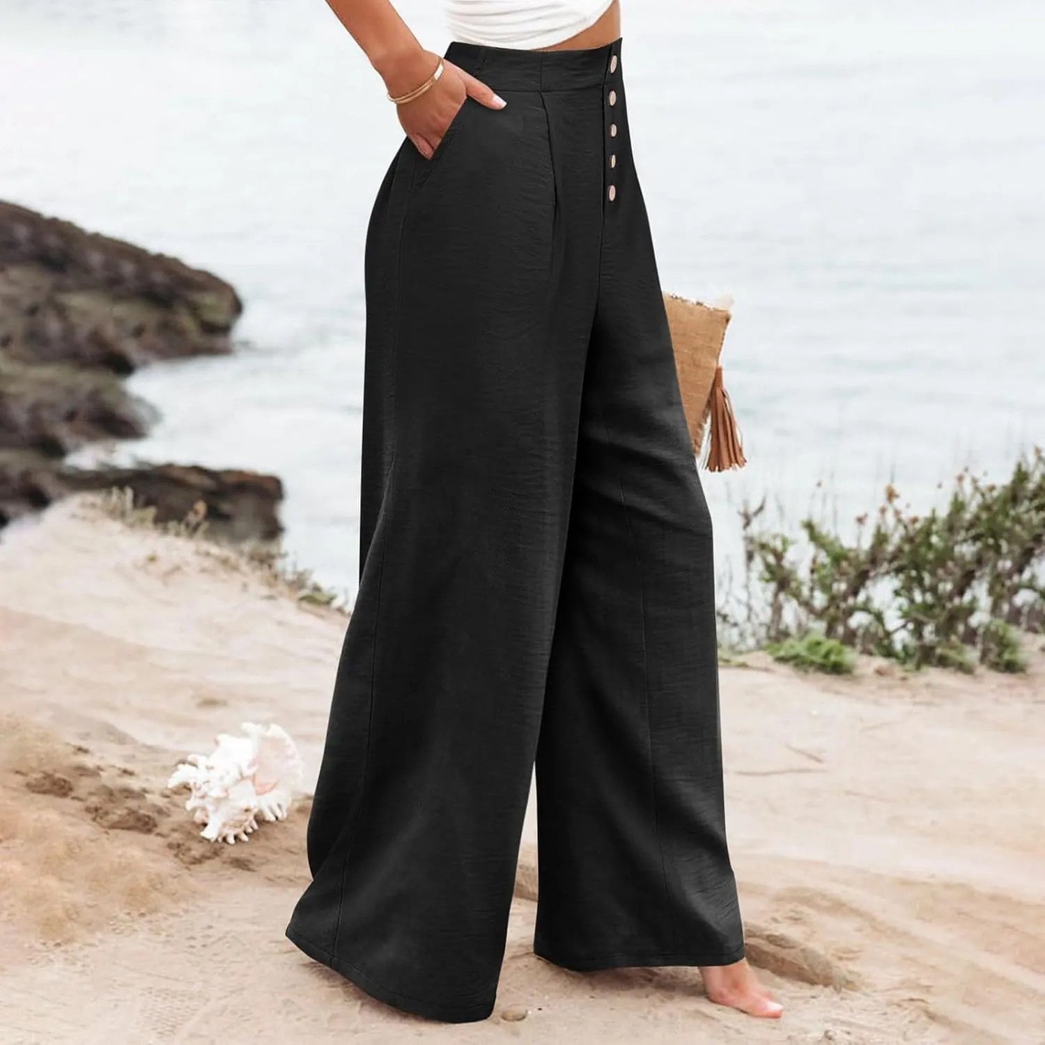 Cargo Pants for Women Women High Waist Casual Work Business Casual High Waisted Dressy Pants Flowy Trousers Office