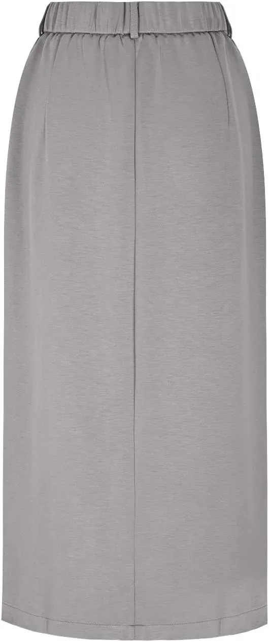 Cargo Skirts for Women High Waisted Midi Skirt Trendy Spring Summer Pencil Slit Dressy Casual Business Work Long Skirts
