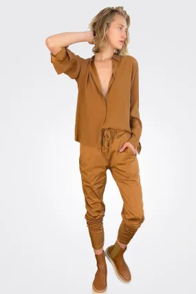 Casual Tapered Pants - Camel