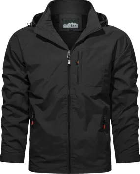 Cycling Raincoats Mens Skiing Jackets Casual Stand Collar Jackets Mountain Windbreaker Hooded Coat Work Coats