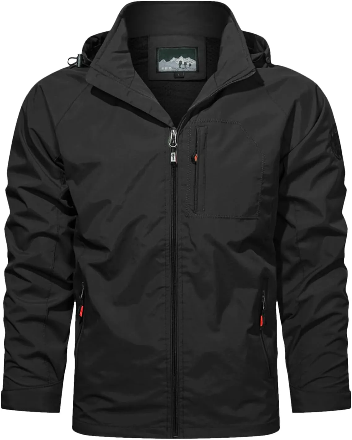 Cycling Raincoats Mens Skiing Jackets Casual Stand Collar Jackets Mountain Windbreaker Hooded Coat Work Coats