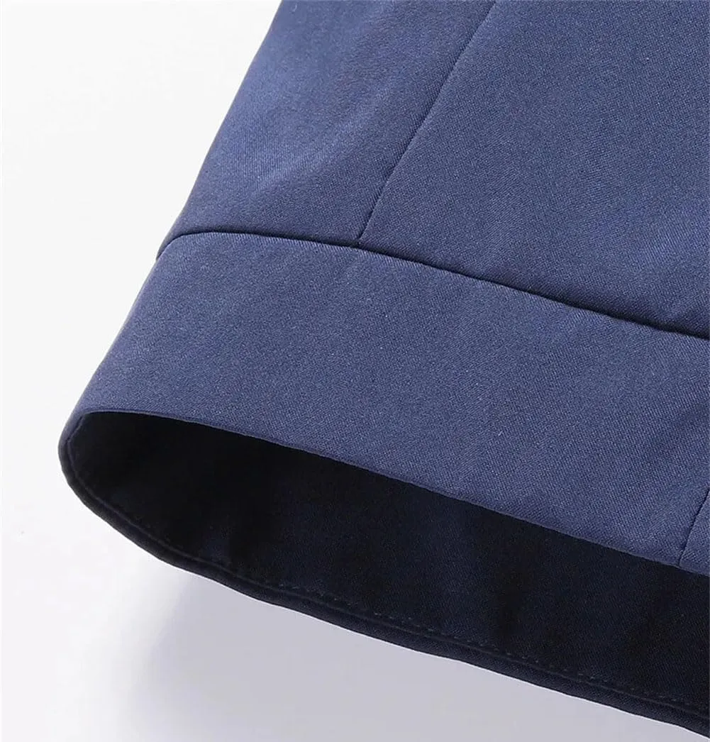 Disimlarl Men Solid Color Cargo Jackets Stand Collar Slim Fit Coat Business Formal Windbreaker Jackets Outwear