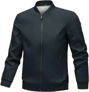 Disimlarl Men Stand Collar Slim Fit Windbreaker Jackets Casual Solid Color Social Jackets Business Office Dress Coat
