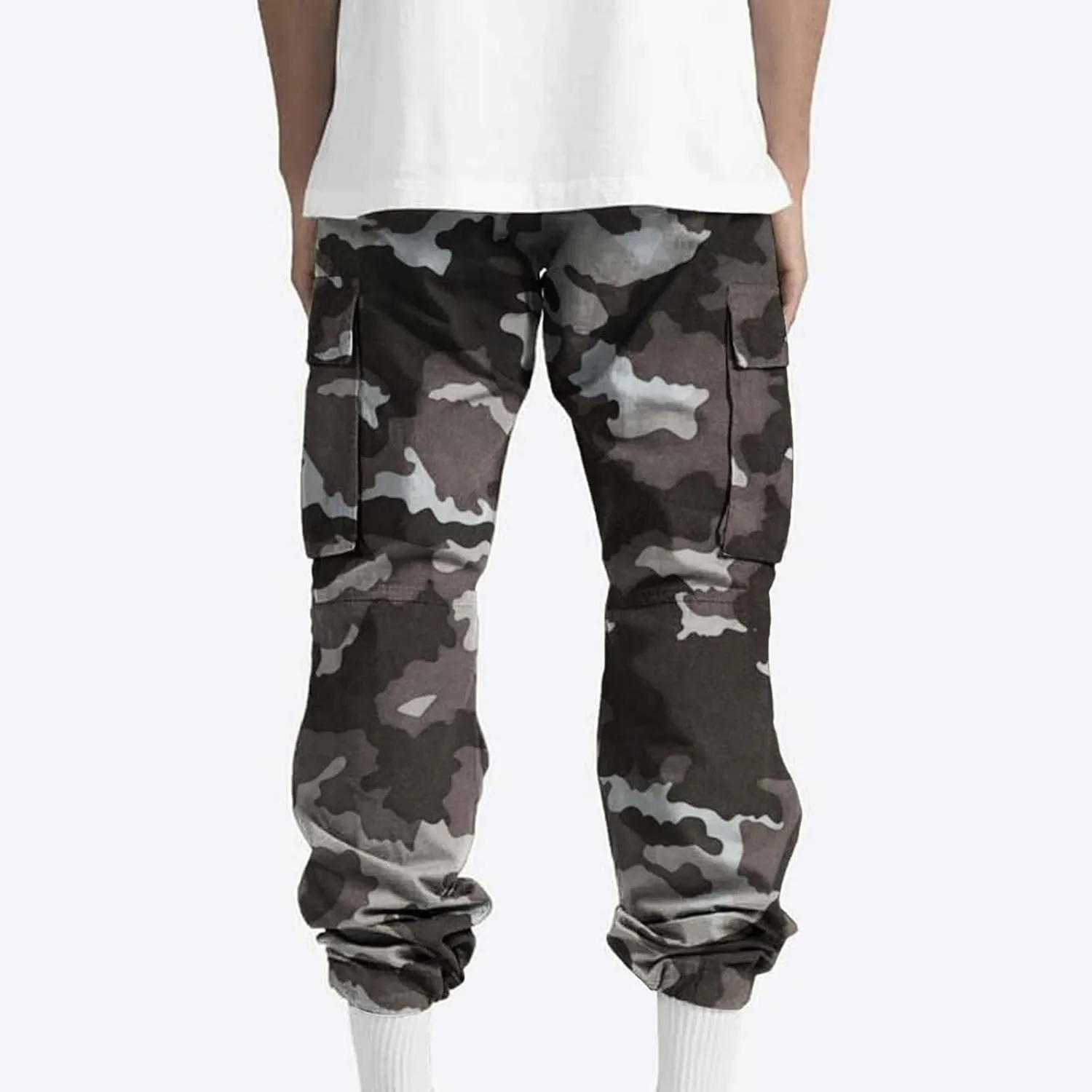 Finelylove Camo Cargo Sweatpants for Men Casual Hiking Pants Joggers Lightweight Loose Straight Casual Workout Pants