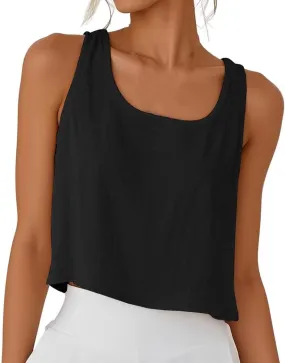 HGps8w Cotton Linen Tank Top for Womens Basic Casual 2025 Summer Square Neck Loose Fit Casual Sleeveless Tunic Shirts Blouse