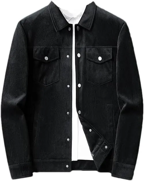 Hgvcfcv Men Business Jacket Corduroy Slim Fit Hombre Solid Color Casual Jackets