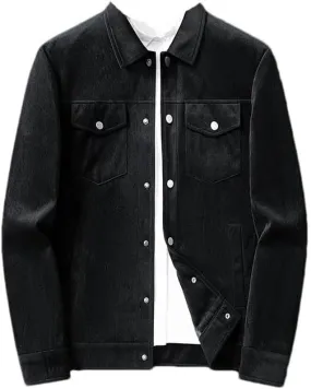 Hgvcfcv Men Business Jacket Corduroy Slim Fit Hombre Solid Color Casual Jackets