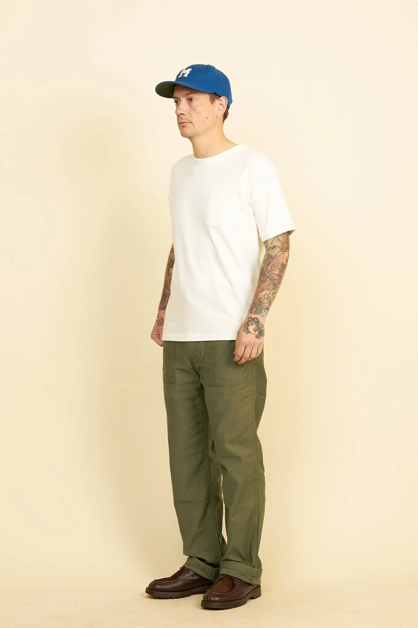 Stylish Japanese Blue Military-Inspired Modern Baker Pants