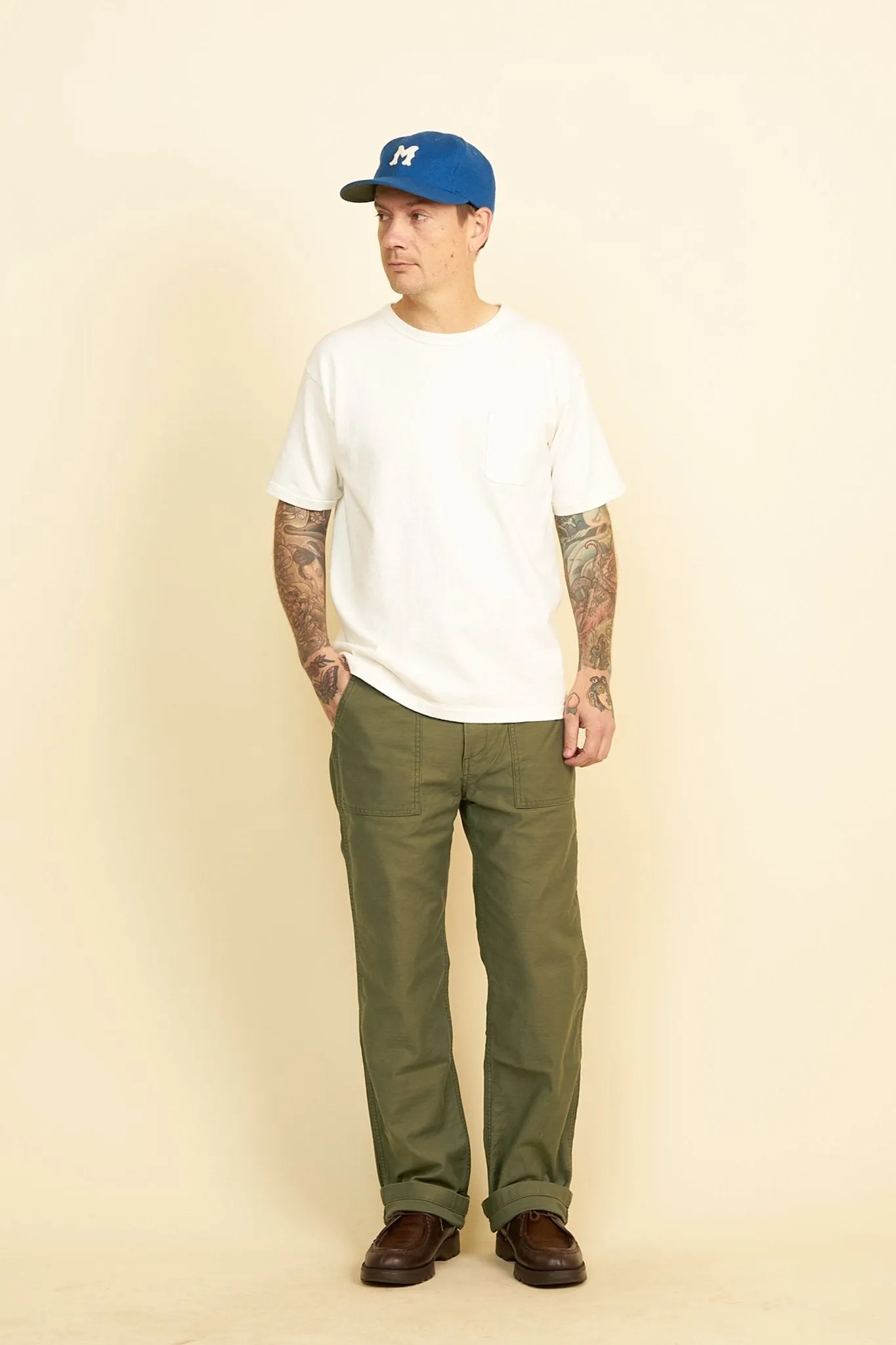 Stylish Japanese Blue Military-Inspired Modern Baker Pants