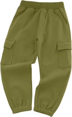 KISBINI Boy's Cotton Camouflage Sweatpants Sports Pants for Children