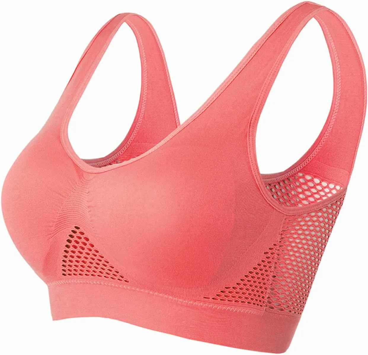 Lingerie Sports Bras for Women Plus Size 2023 New Breathable and Comfortable Mesh Sports Bra Wirefree Removable Cups