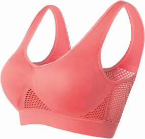 Lingerie Sports Bras for Women Plus Size 2023 New Breathable and Comfortable Mesh Sports Bra Wirefree Removable Cups