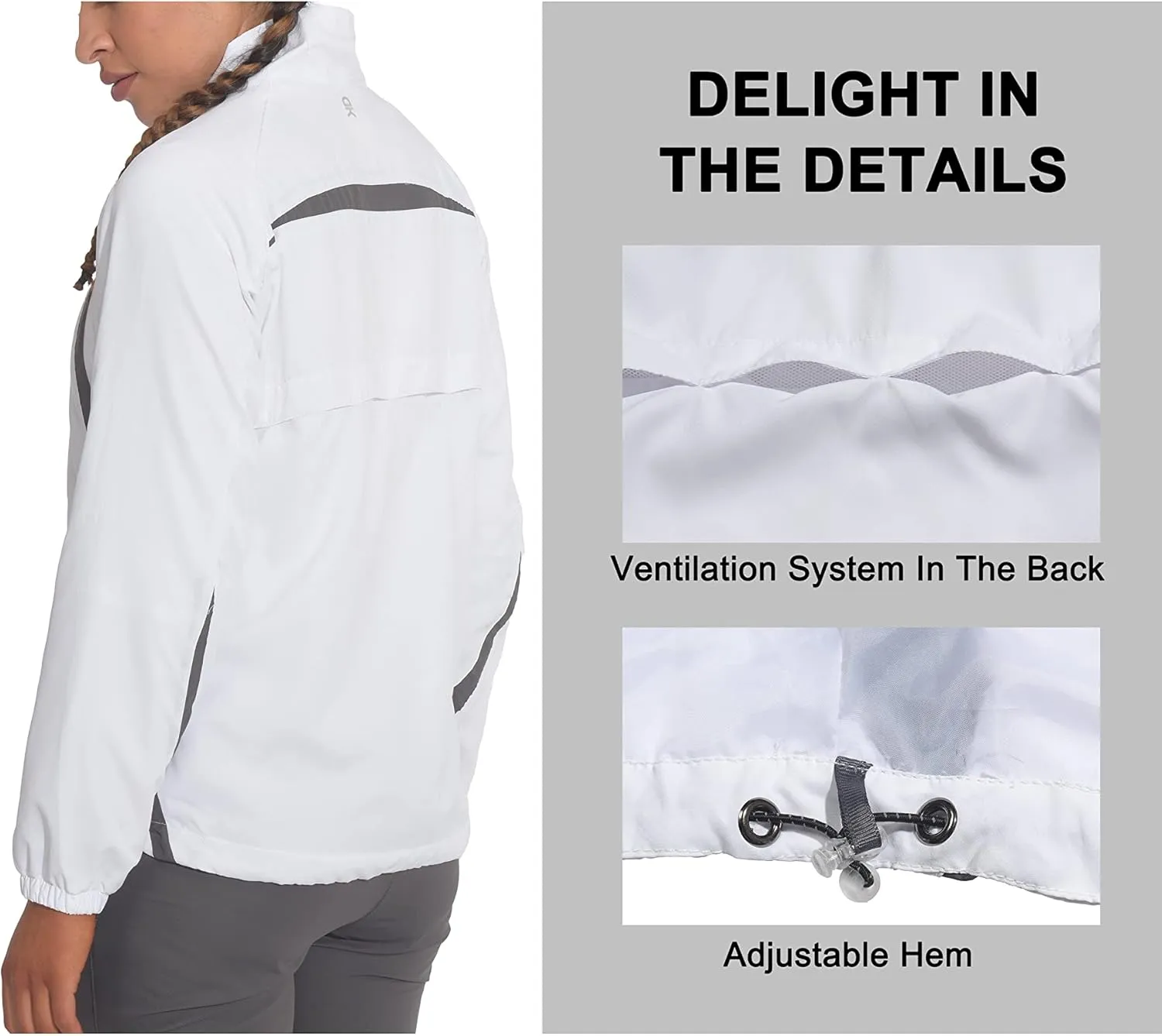 Little Donkey Andy Women Lightweight Running Jacket 2 Pieces Set, Full Zip Track Sports Suits for Cycling, UV Protection