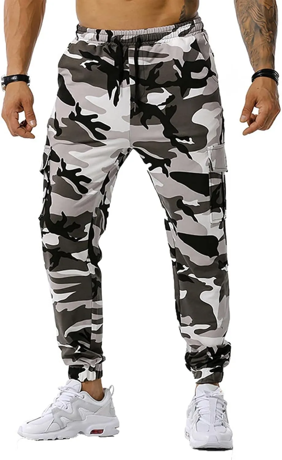 Man Pants for Men Men's Patchwork Camouflage Jogging Pants Outdoor Sports Fitness Sweatpants