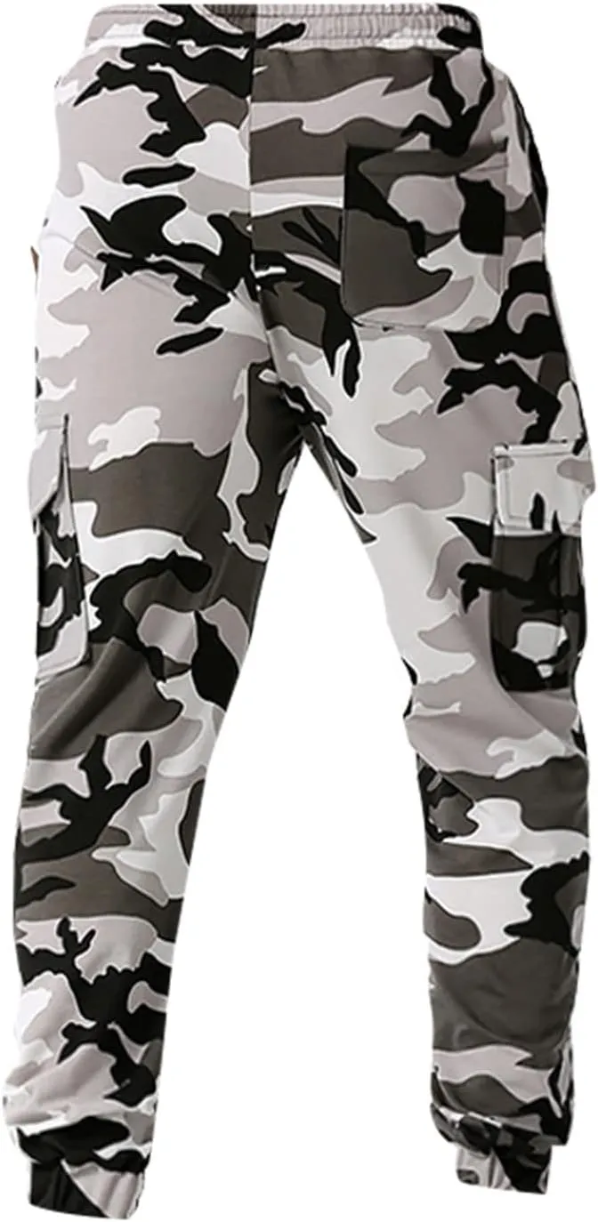 Man Pants for Men Men's Patchwork Camouflage Jogging Pants Outdoor Sports Fitness Sweatpants