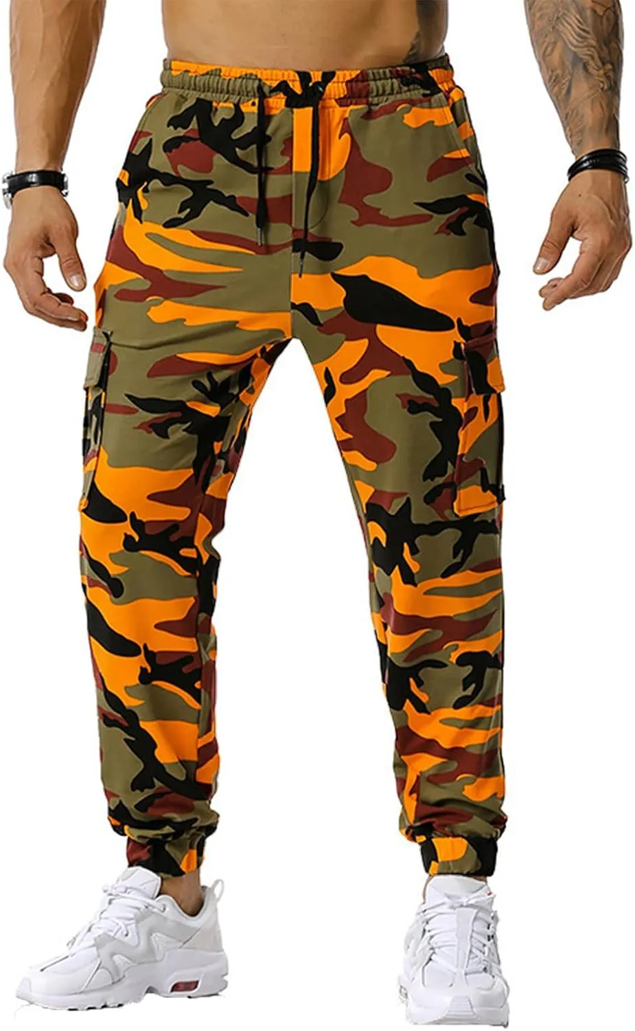 Man Pants for Men Men's Patchwork Camouflage Jogging Pants Outdoor Sports Fitness Sweatpants