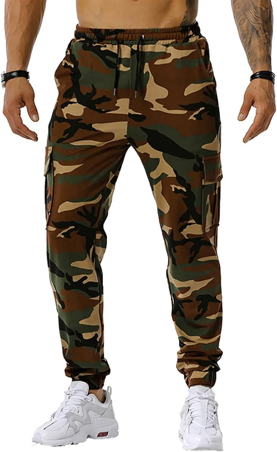 Man Pants for Men Men's Patchwork Camouflage Jogging Pants Outdoor Sports Fitness Sweatpants
