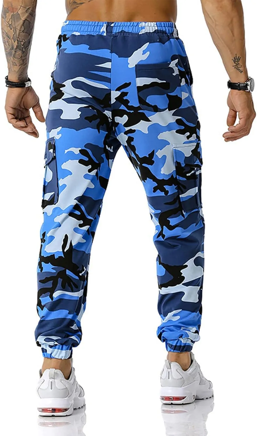 Man Pants for Men Men's Patchwork Camouflage Jogging Pants Outdoor Sports Fitness Sweatpants