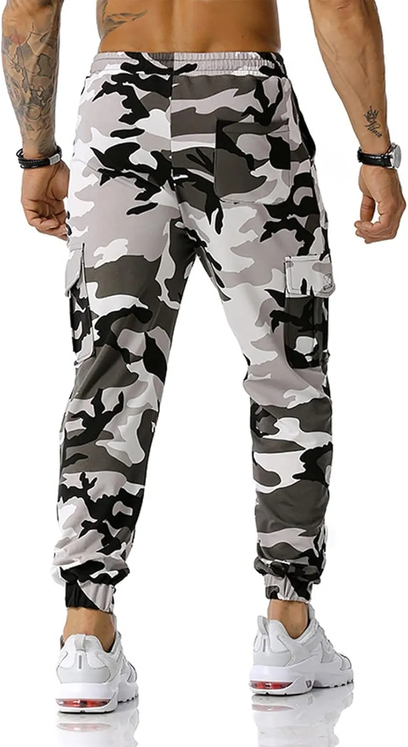 Man Pants for Men Men's Patchwork Camouflage Jogging Pants Outdoor Sports Fitness Sweatpants