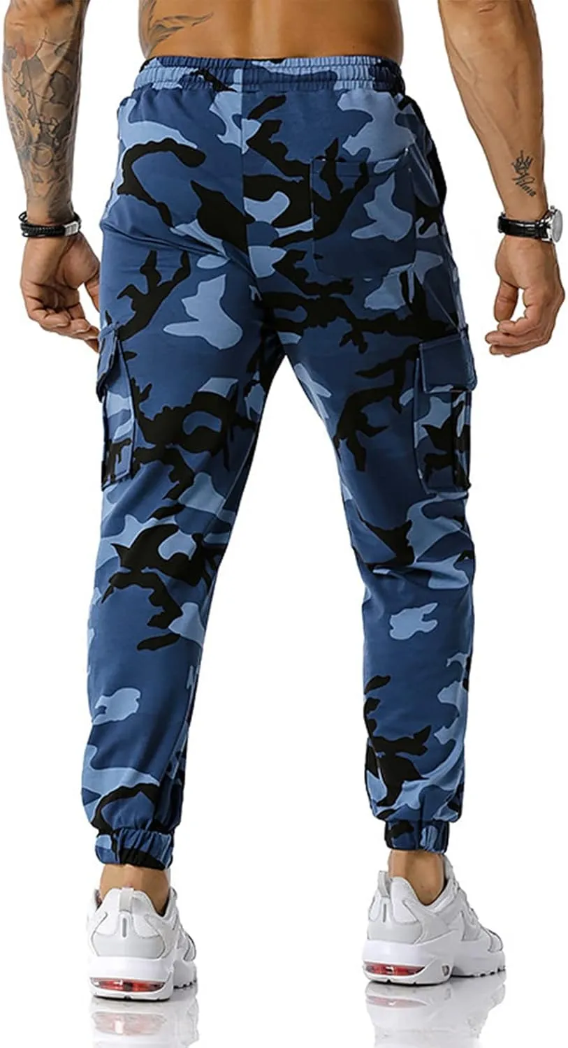 Man Pants for Men Men's Patchwork Camouflage Jogging Pants Outdoor Sports Fitness Sweatpants