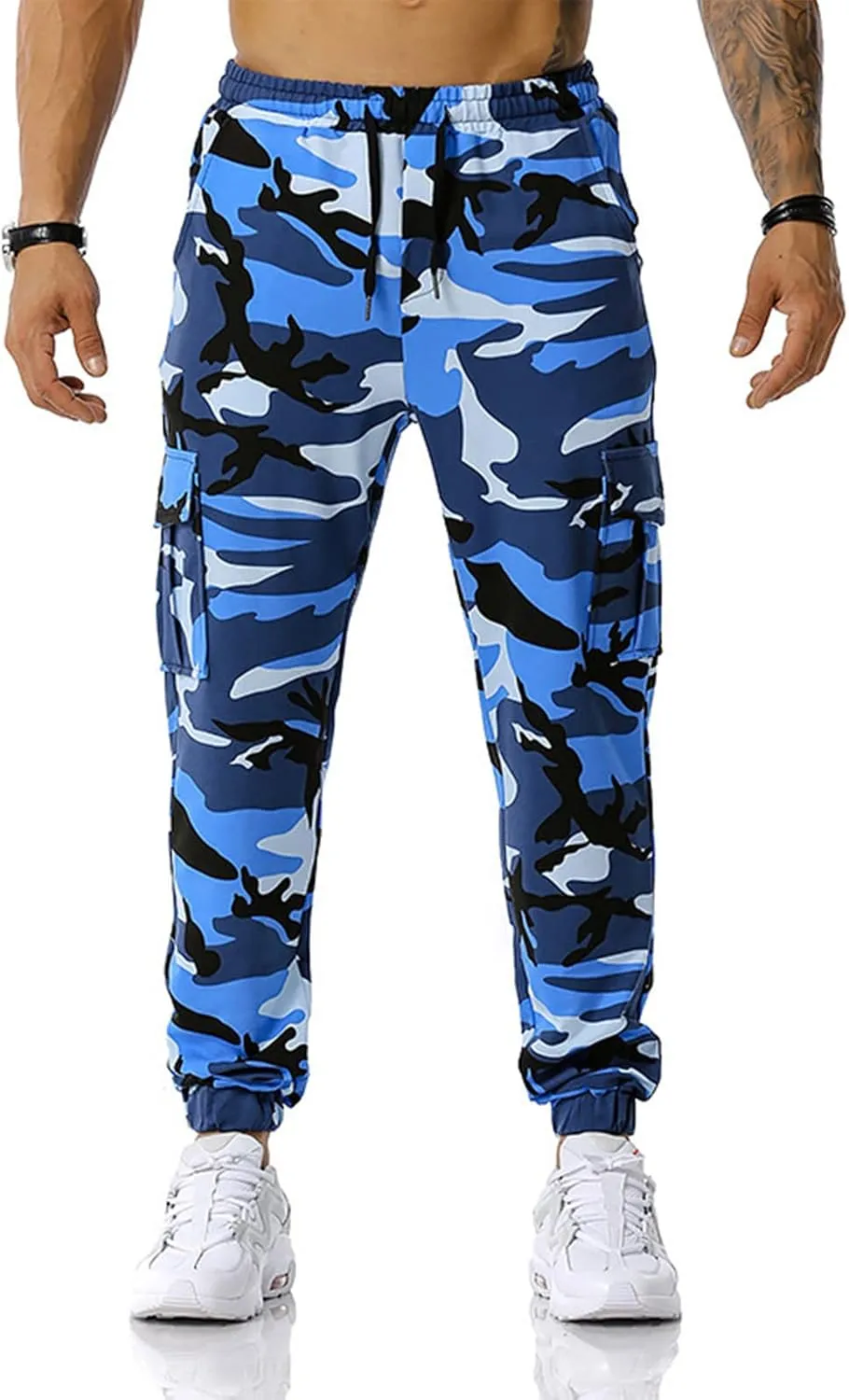 Man Pants for Men Men's Patchwork Camouflage Jogging Pants Outdoor Sports Fitness Sweatpants
