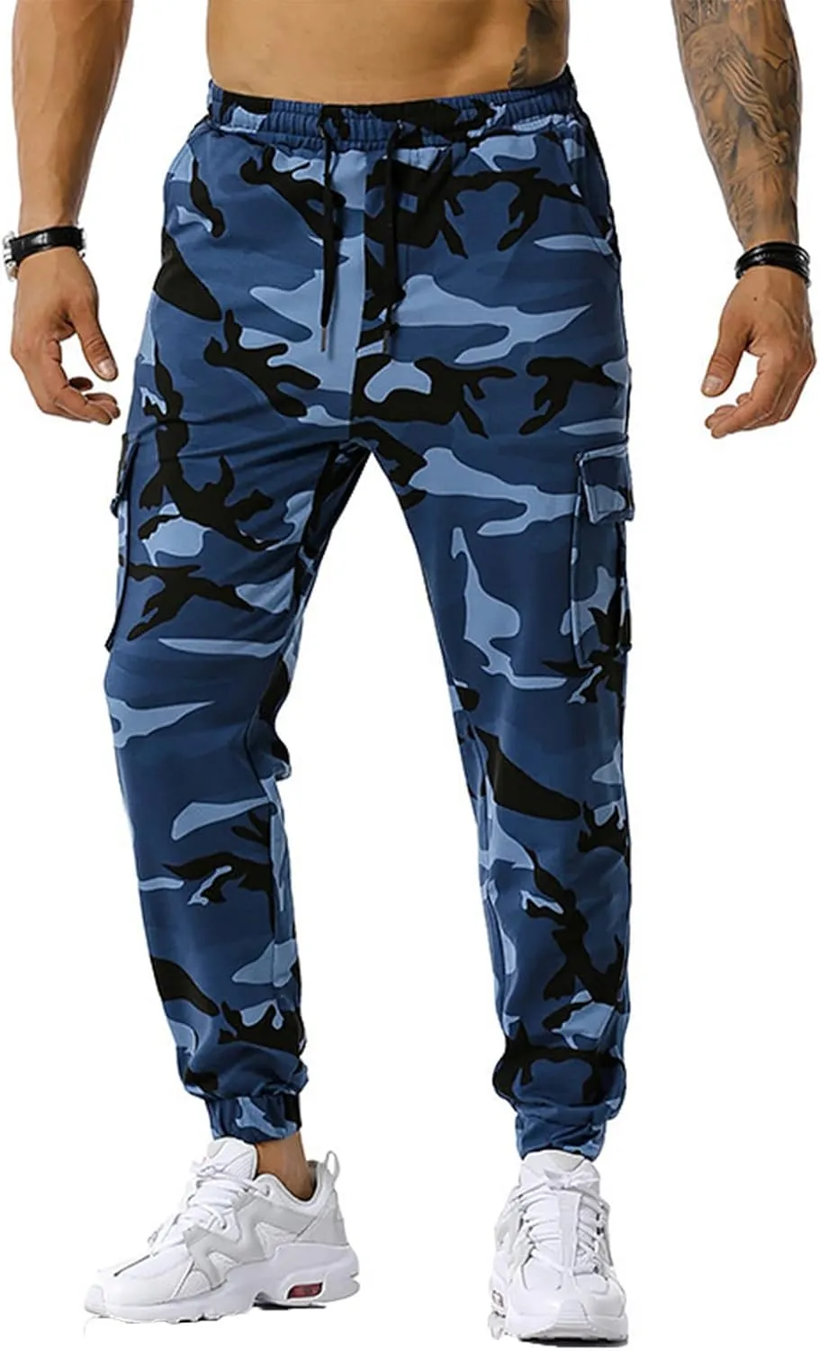 Man Pants for Men Men's Patchwork Camouflage Jogging Pants Outdoor Sports Fitness Sweatpants