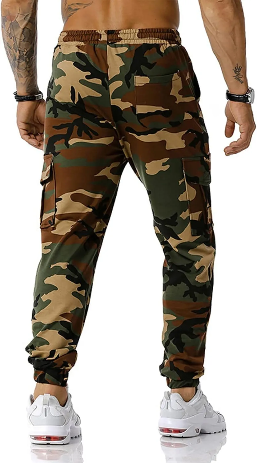 Man Pants for Men Men's Patchwork Camouflage Jogging Pants Outdoor Sports Fitness Sweatpants