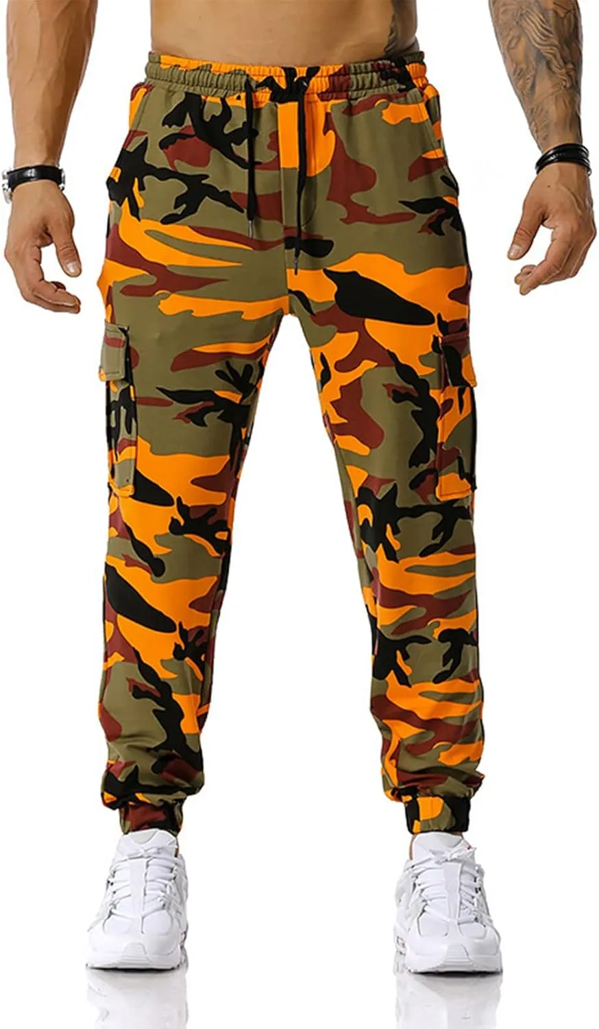Man Pants for Men Men's Patchwork Camouflage Jogging Pants Outdoor Sports Fitness Sweatpants