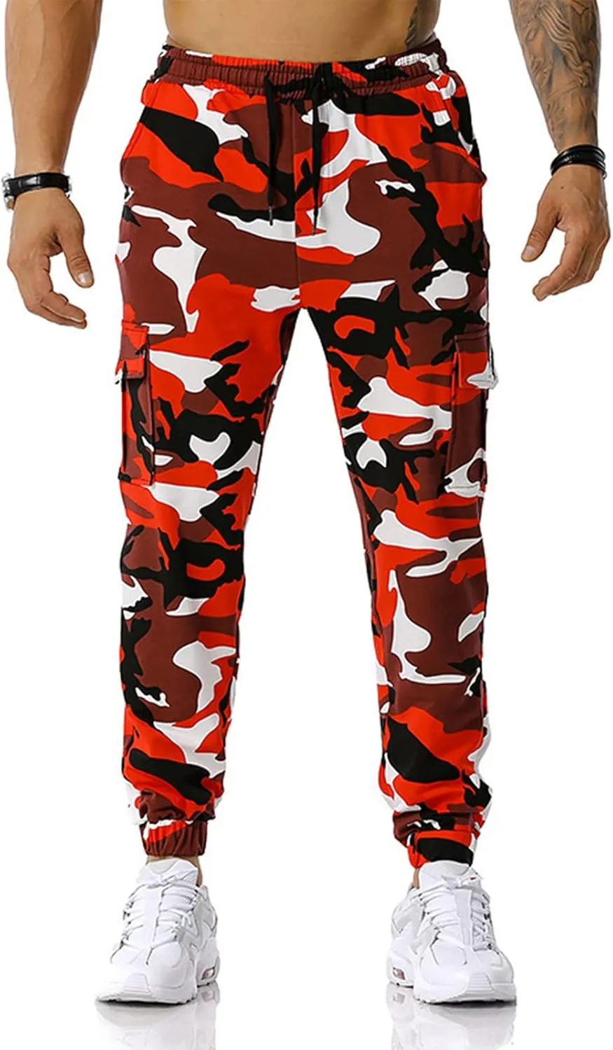 Man Pants for Men Men's Patchwork Camouflage Jogging Pants Outdoor Sports Fitness Sweatpants