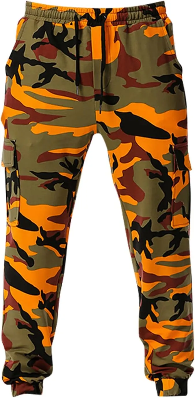 Man Pants for Men Men's Patchwork Camouflage Jogging Pants Outdoor Sports Fitness Sweatpants