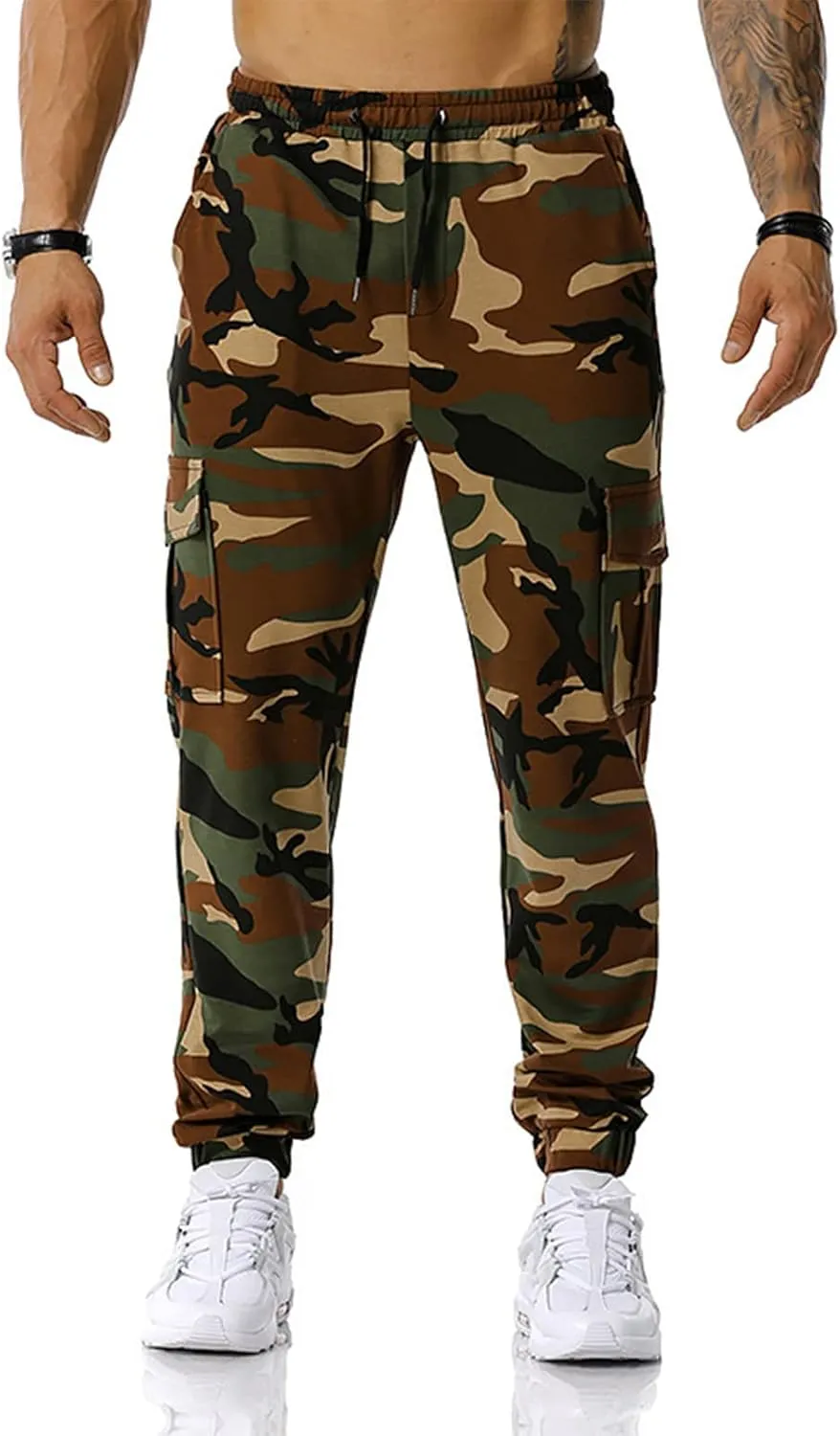Man Pants for Men Men's Patchwork Camouflage Jogging Pants Outdoor Sports Fitness Sweatpants