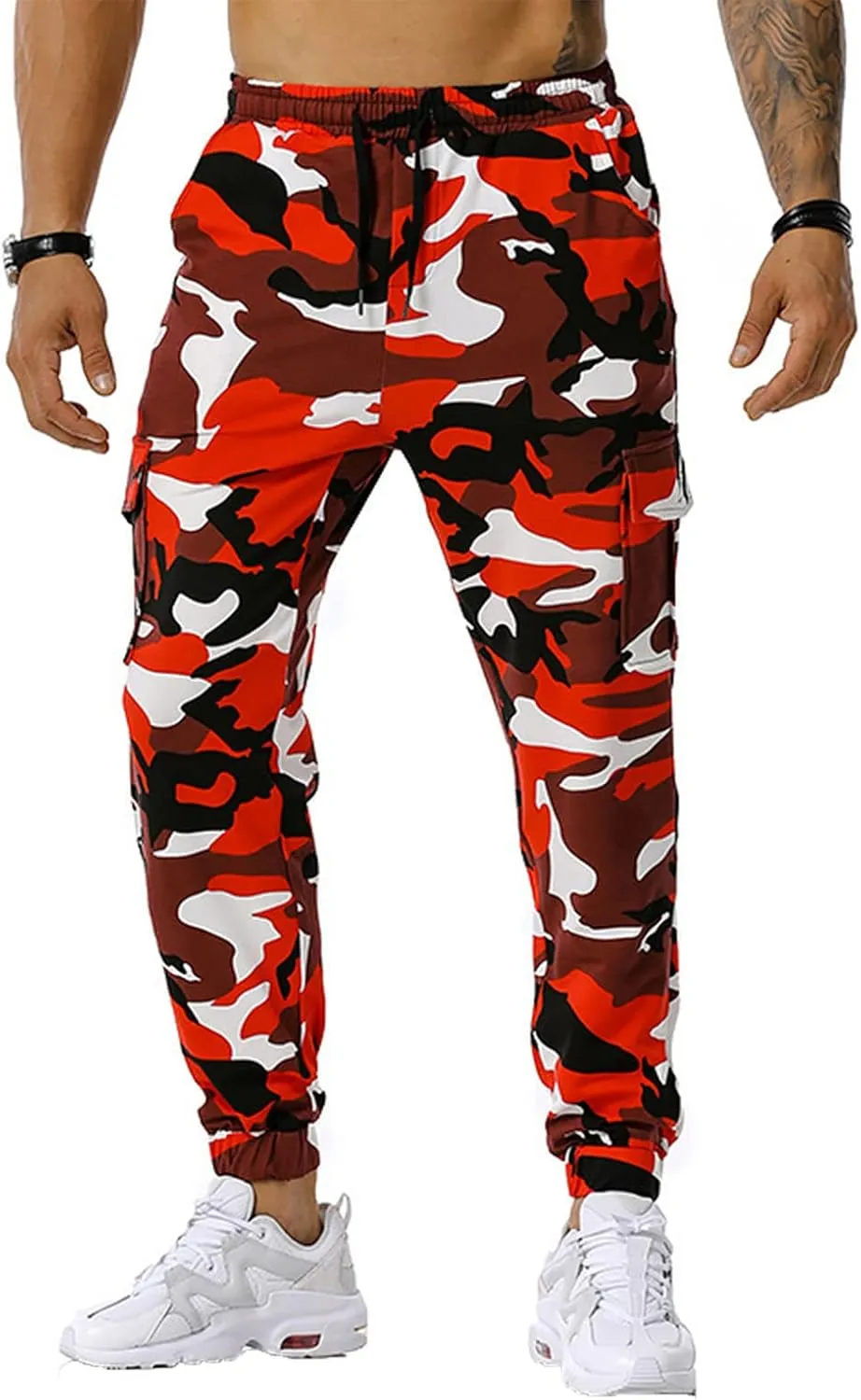 Man Pants for Men Men's Patchwork Camouflage Jogging Pants Outdoor Sports Fitness Sweatpants
