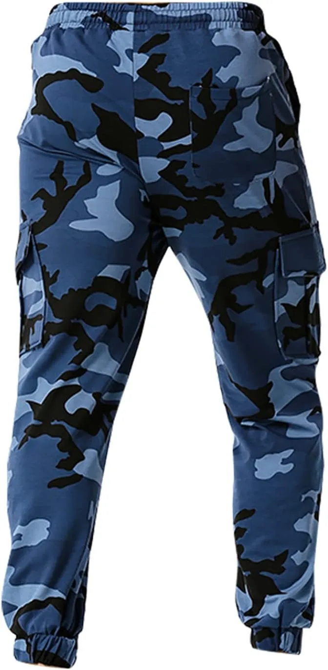 Man Pants for Men Men's Patchwork Camouflage Jogging Pants Outdoor Sports Fitness Sweatpants