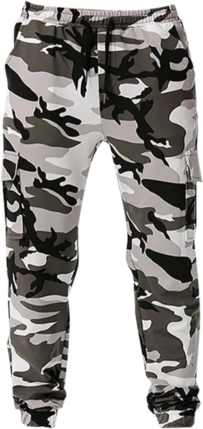 Man Pants for Men Men's Patchwork Camouflage Jogging Pants Outdoor Sports Fitness Sweatpants