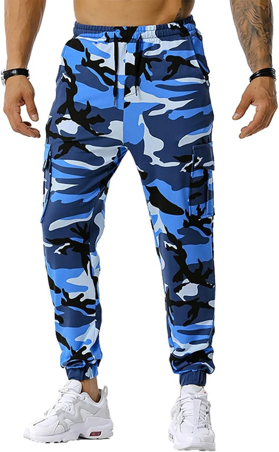 Man Pants for Men Men's Patchwork Camouflage Jogging Pants Outdoor Sports Fitness Sweatpants