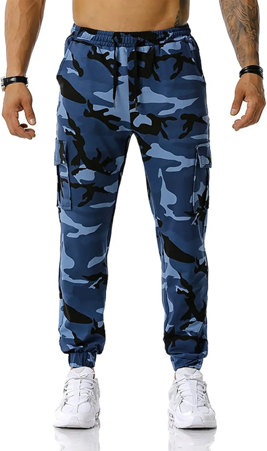 Man Pants for Men Men's Patchwork Camouflage Jogging Pants Outdoor Sports Fitness Sweatpants