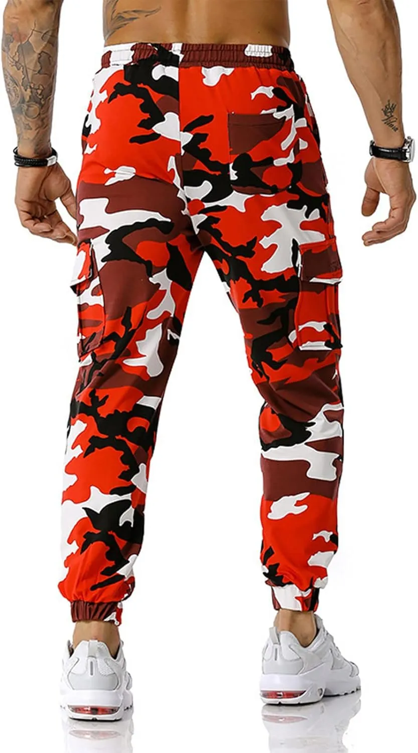Man Pants for Men Men's Patchwork Camouflage Jogging Pants Outdoor Sports Fitness Sweatpants