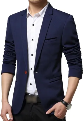 Men's Blazer Casual Sport Coats Slim Fit Business One Button Suit Jacket Blazer Lightweight Sports Coat Jacket