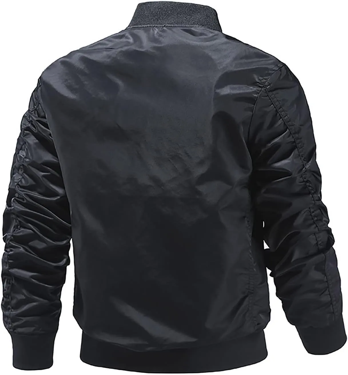 Mens Bomber Jackets Casual Fall Winter Coat Stylish Stand Collar Zip Up Outerwear Casual Track Jacket with Pocket